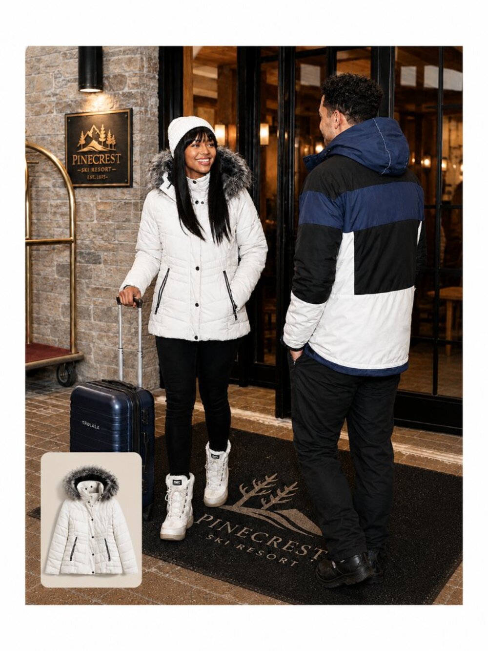Maralyn & Me | White Faux Fur Hood Puffer Jacket | Wome's Size M